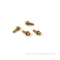 Gold plated precision sems screws with spring washers